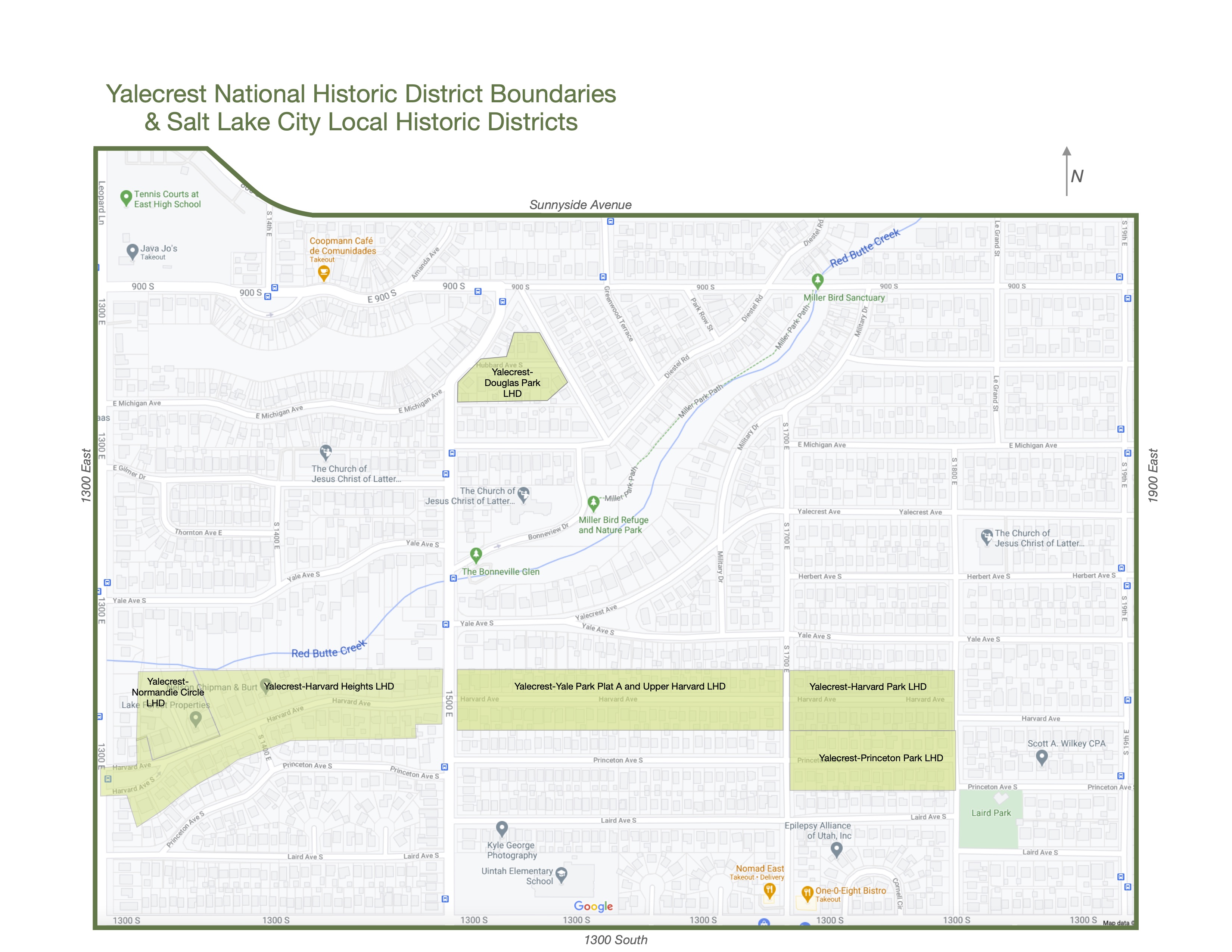 Map of Yalecrest Local Historic Districts