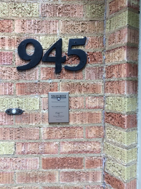 Our Latest Plaque Recipient-945 S. Fairview Ave