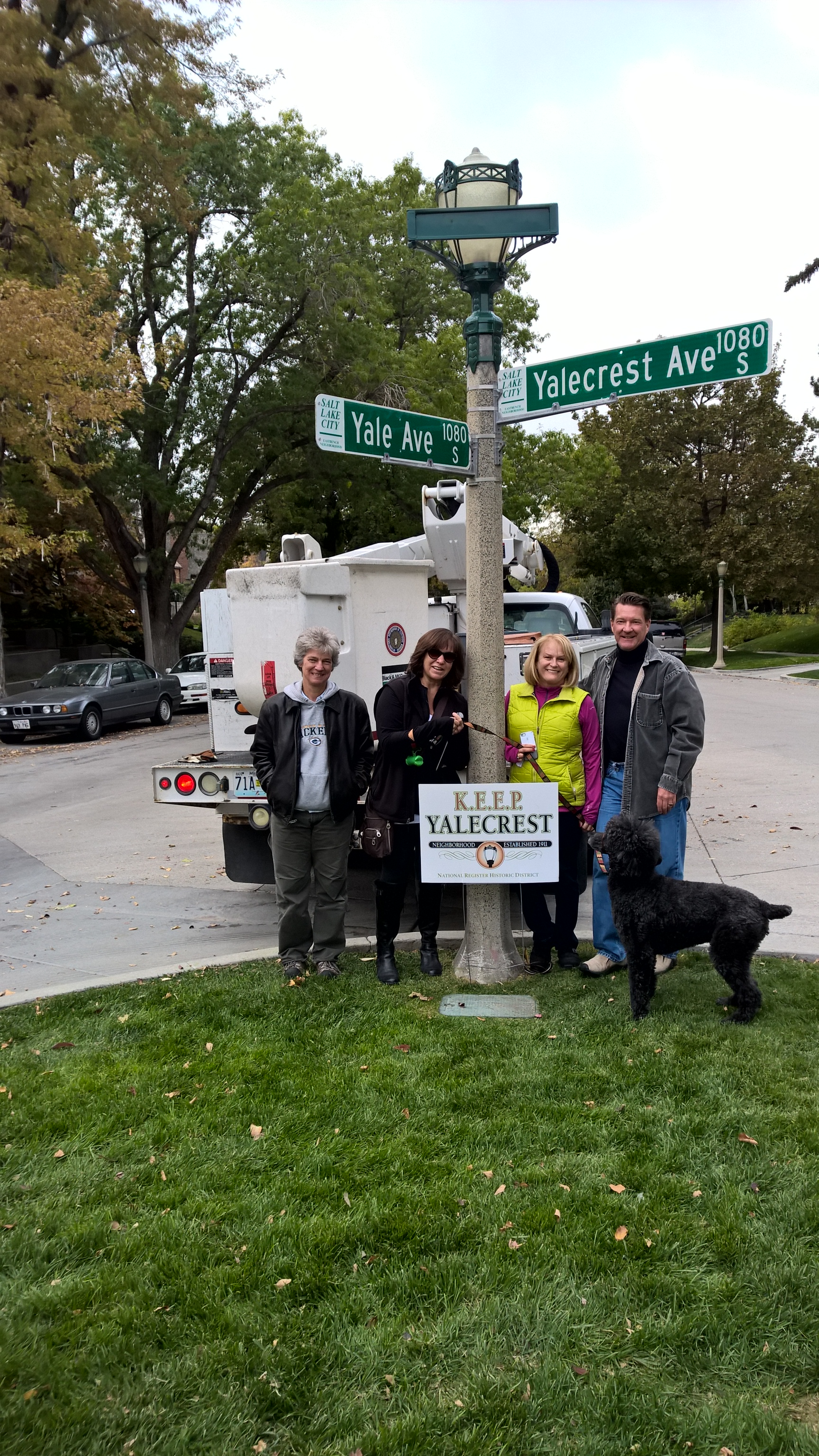 Board members attend reinstallation. Kelly, Jill, Lynn, Jon and mascot Norman!